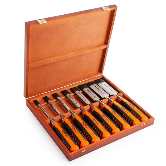 Bahco 424P-S8-EUR Chisel Set in Wooden Box (8 Piece)