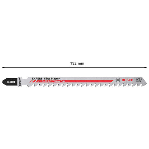 Bosch T341HM EXPERT Jigsaw Blade for Fibre Plaster 132mm (Pack of 3)