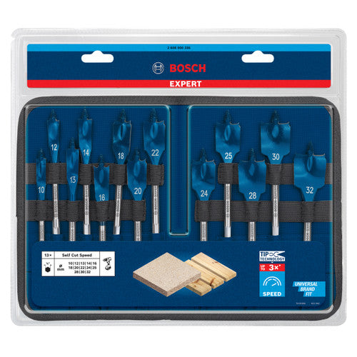 Bosch 2608900336 EXPERT Self Cut Speed Spade Drill Bit Set (13 Piece)