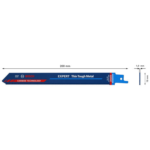 Bosch S1022EHM EXPERT Thin Tough Reciprocating Saw Blade for Metal 200mm