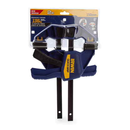 Irwin T5062QCEL7 Quick-Grip Quick Change Bar Clamp 6” / 150mm (Twin Pack)