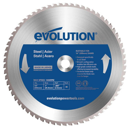 Evolution M355TCT-66CS TCT Mild Steel Cutting Chop Saw Blade 355 × 25mm × 66T