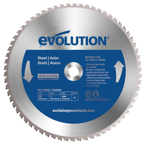 Evolution M355TCT-66CS TCT Mild Steel Cutting Chop Saw Blade 355 × 25mm × 66T