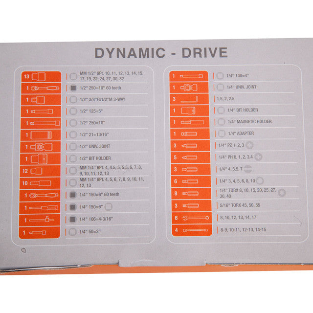 Bahco S910 Square Drive Socket & Combination Spanner Set (92 Piece)