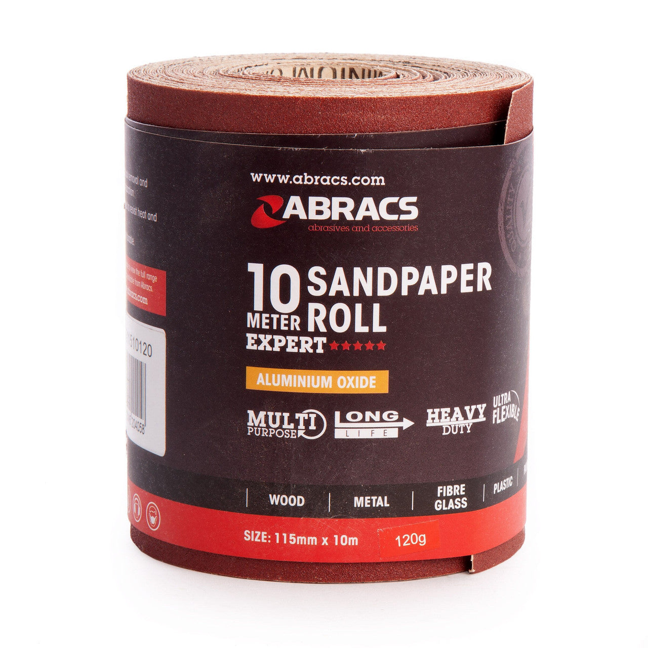 Abracs ABS11510120 Expert General Purpose Sandpaper Roll 120 Grit × 10m