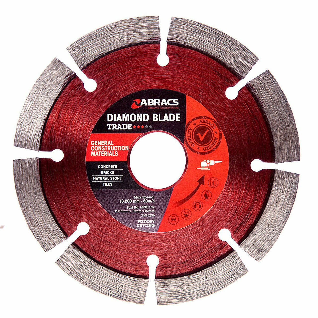 Abracs ABDD115M Trade General Purpose Diamond Blade 115 × 10 × 22mm