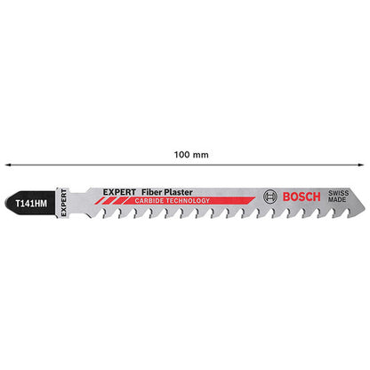 Bosch T141HM EXPERT Jigsaw Blade for Fibre Plaster 100mm (Pack of 3)