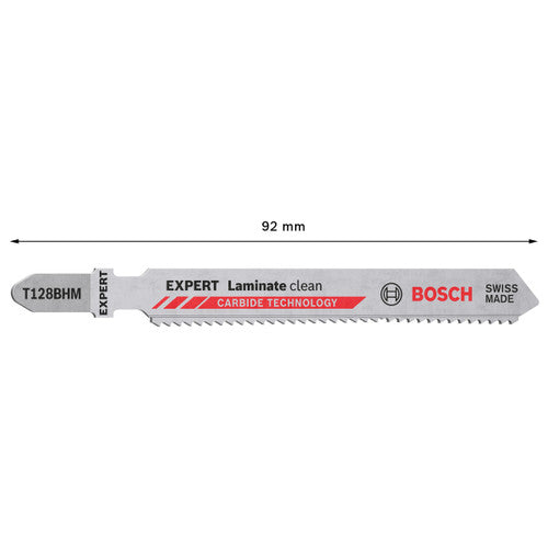 Bosch T128BHM EXPERT Clean Jigsaw Blade for Laminate 92mm (Pack of 3)