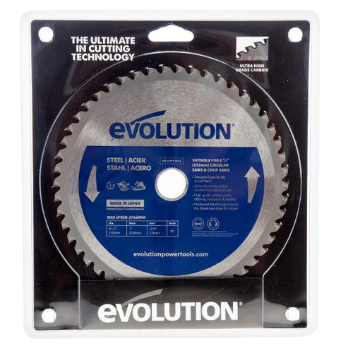 Evolution M210TCT-50CS TCT Mild Steel Cutting Circular Saw Blade 210 × 25mm × 50T