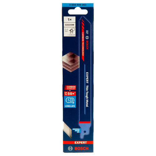 Bosch S1022EHM EXPERT Thin Tough Reciprocating Saw Blade for Metal 200mm