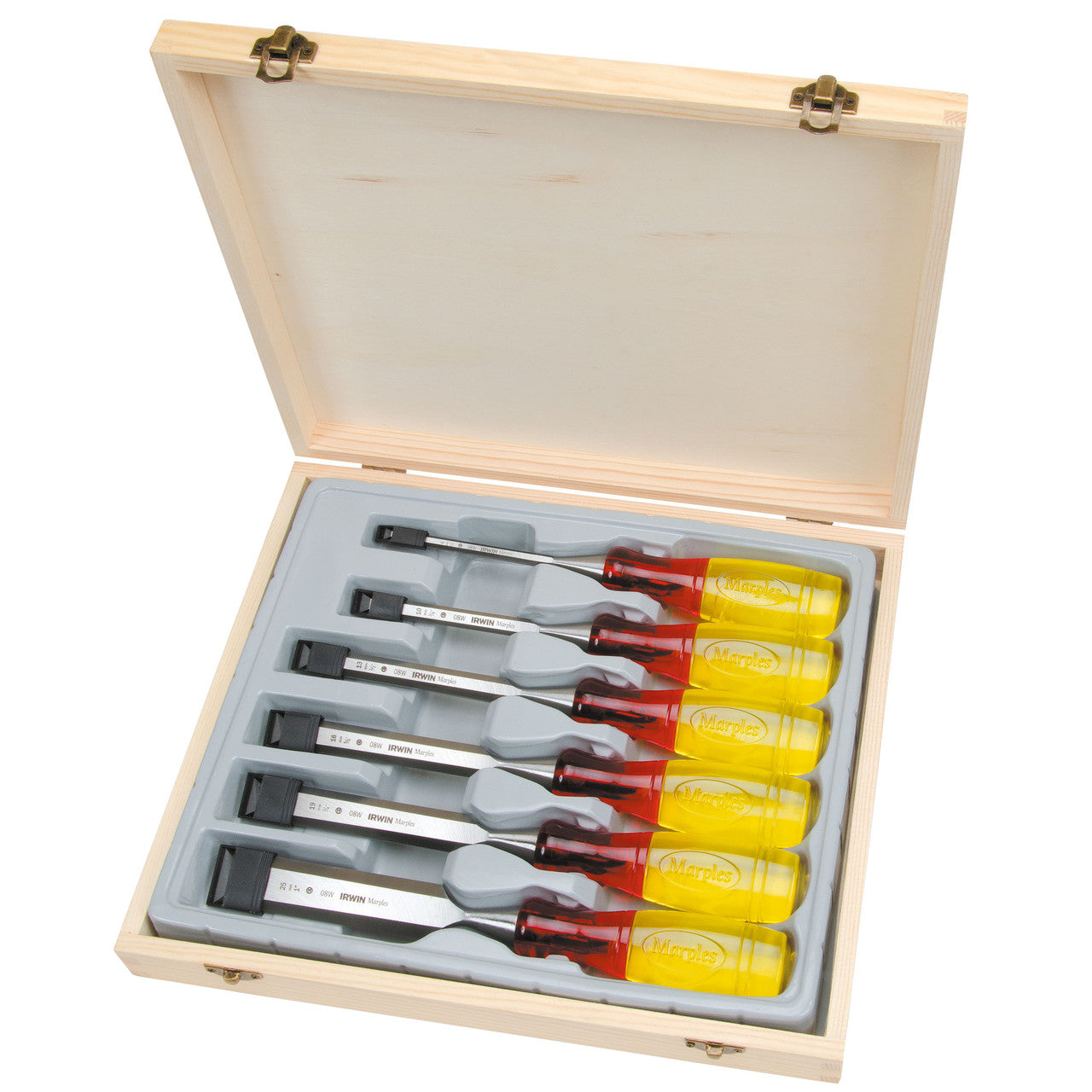 Irwin TM373S6 Marples Bevel Edge Splitproof Handle Chisel Set (6 Piece)