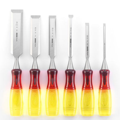 Irwin TM373S6 Marples Bevel Edge Splitproof Handle Chisel Set (6 Piece)