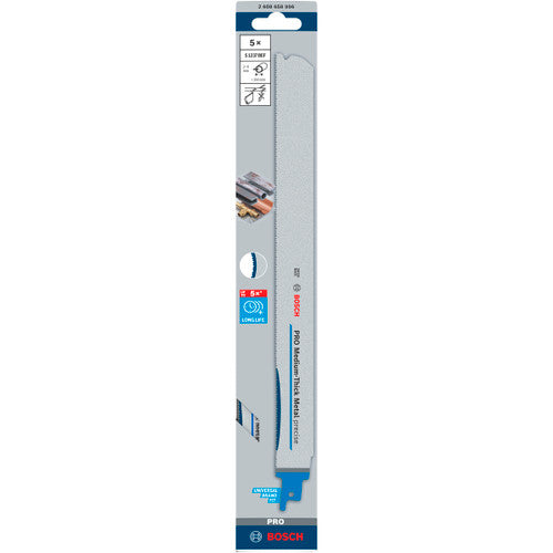 Bosch S1237BEF PRO Precise Reciprocating Saw Blade for Metal 300mm (Pack of 5)
